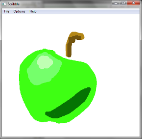 Screenshot of the Scribble example