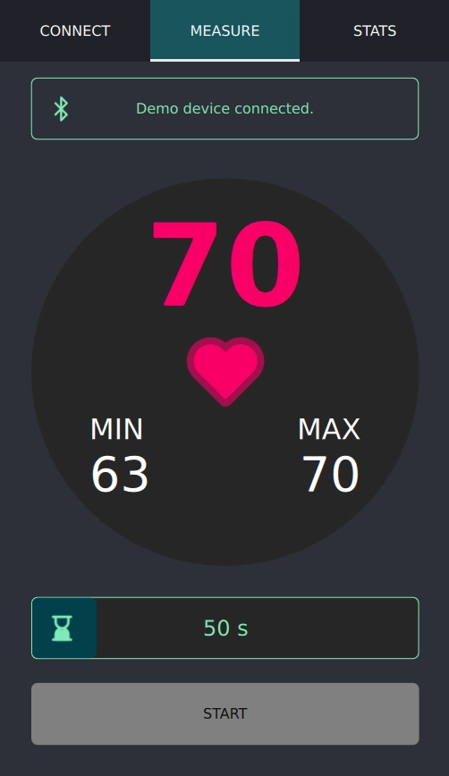 Gameplay screen of the Qt Heart Game