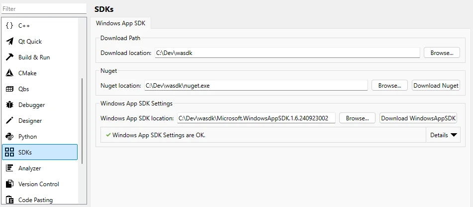 \QC SDKs Preferences.