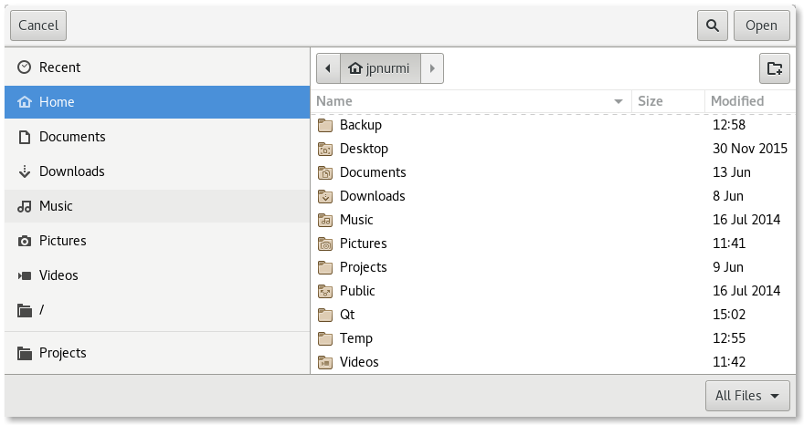 A native folder dialog