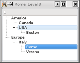 View of a model with the selected content in blue