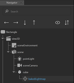 The Baked Lightmap component in the Navigator view.