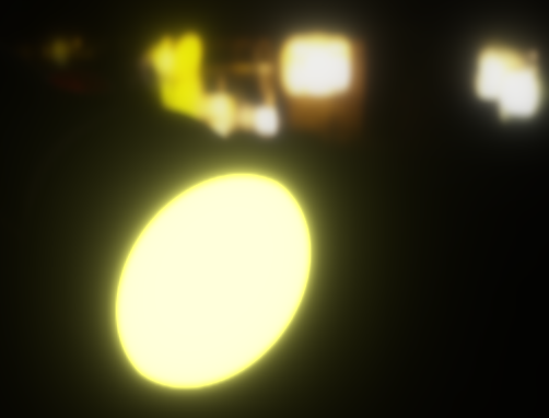A close-up of a light in the scene with Blend mode set to Replace.