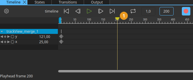 Move playhead in the Timeline view.