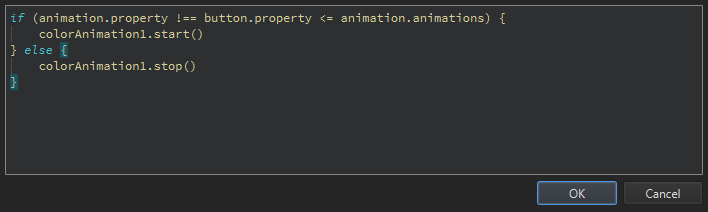 A JavaScript code snippet in the Manual Code Edit dialog.
