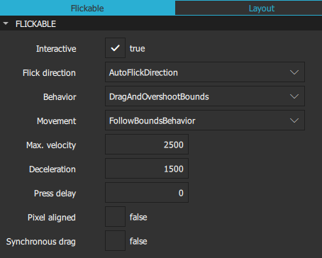 Flickable properties