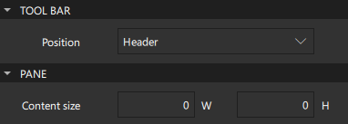 The Tool Bar section in the Properties View.
