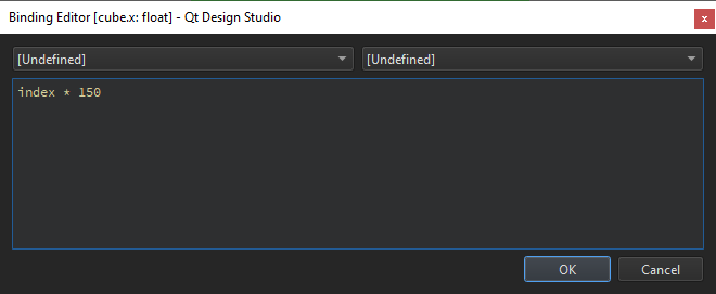 index * 150 set in Bindings Editor.