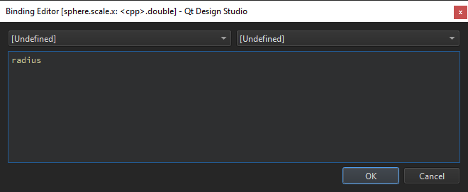 radius set in Binding Editor.