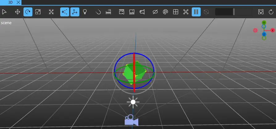 The 3D view in rotate mode