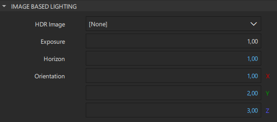 Image-based lighting properties