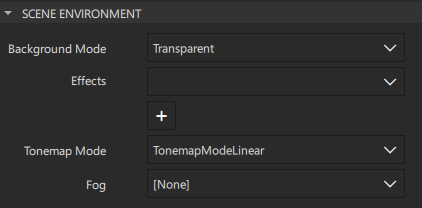 The Scene Environment properties