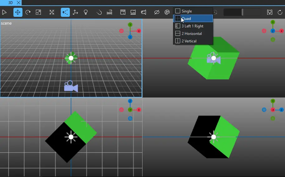 Split view in the 3D view.