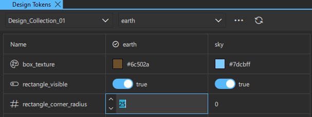 Edit a Design Tokens variable or mode