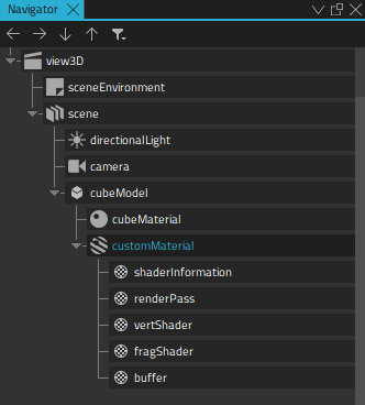 Custom material in Navigator