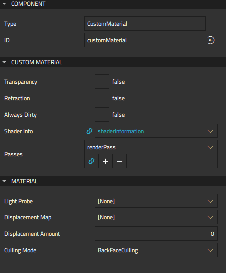Custom material properties