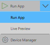 Device Manager in the run dropdown