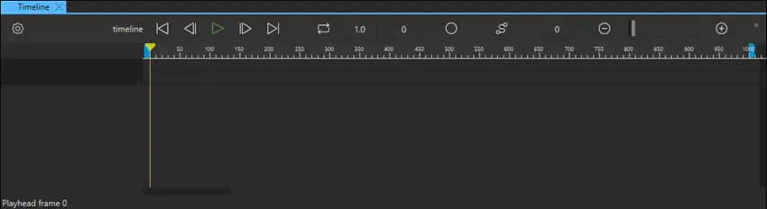 Timeline view without keyframe tracks