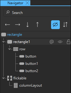 The added components in the Navigator view.