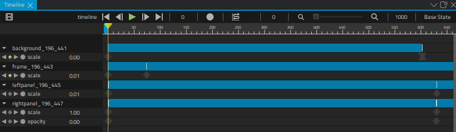 Popup animations in the Timeline view
