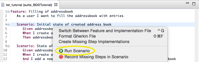 Execute one Scenario from Feature