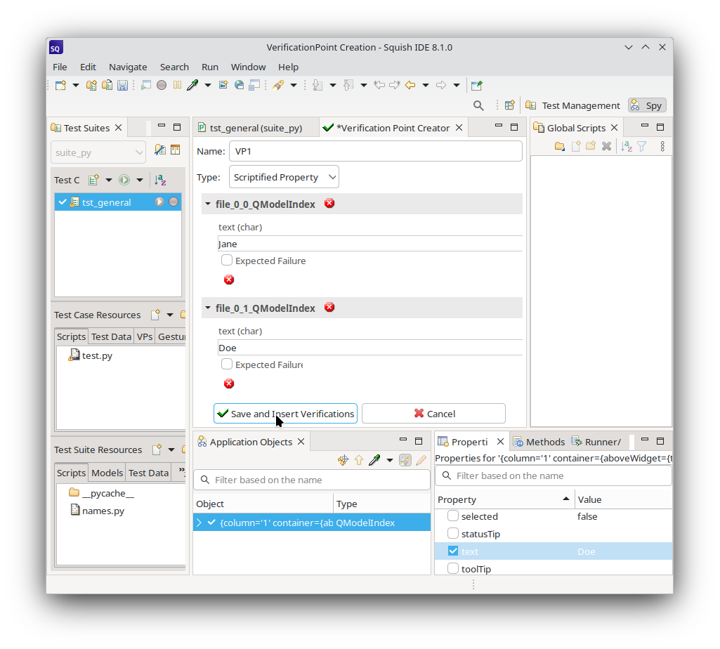 "Two verification points about to be inserted"