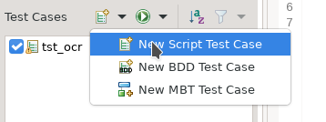 Selecting the testcase type