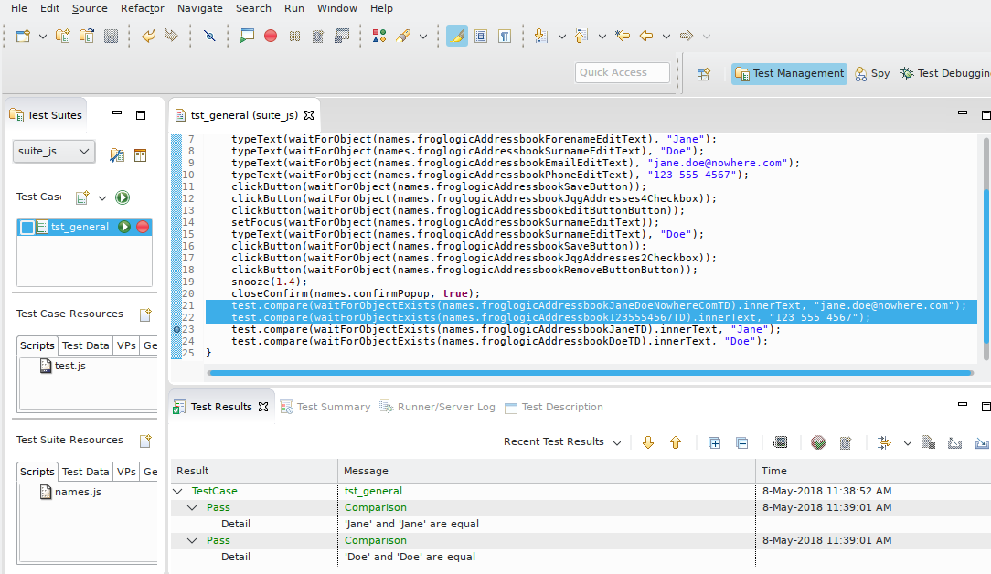 Newly inserted verification points