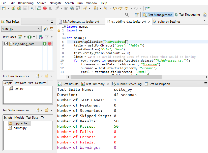 "Squish after a successful data-driven test run"